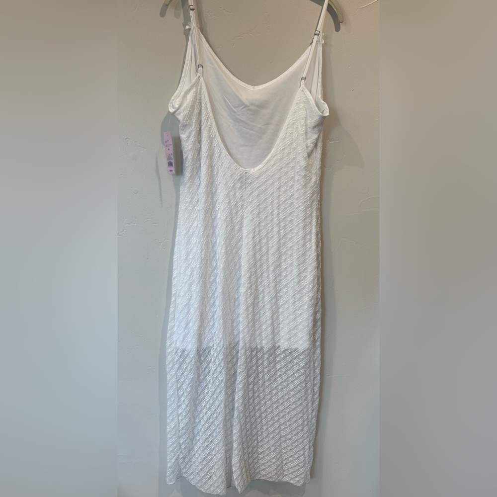 Wild Fable White Floral Semi-Sheer Sleeveless Midi Stretch Dress XXL NWOT - Picture 5 of 10